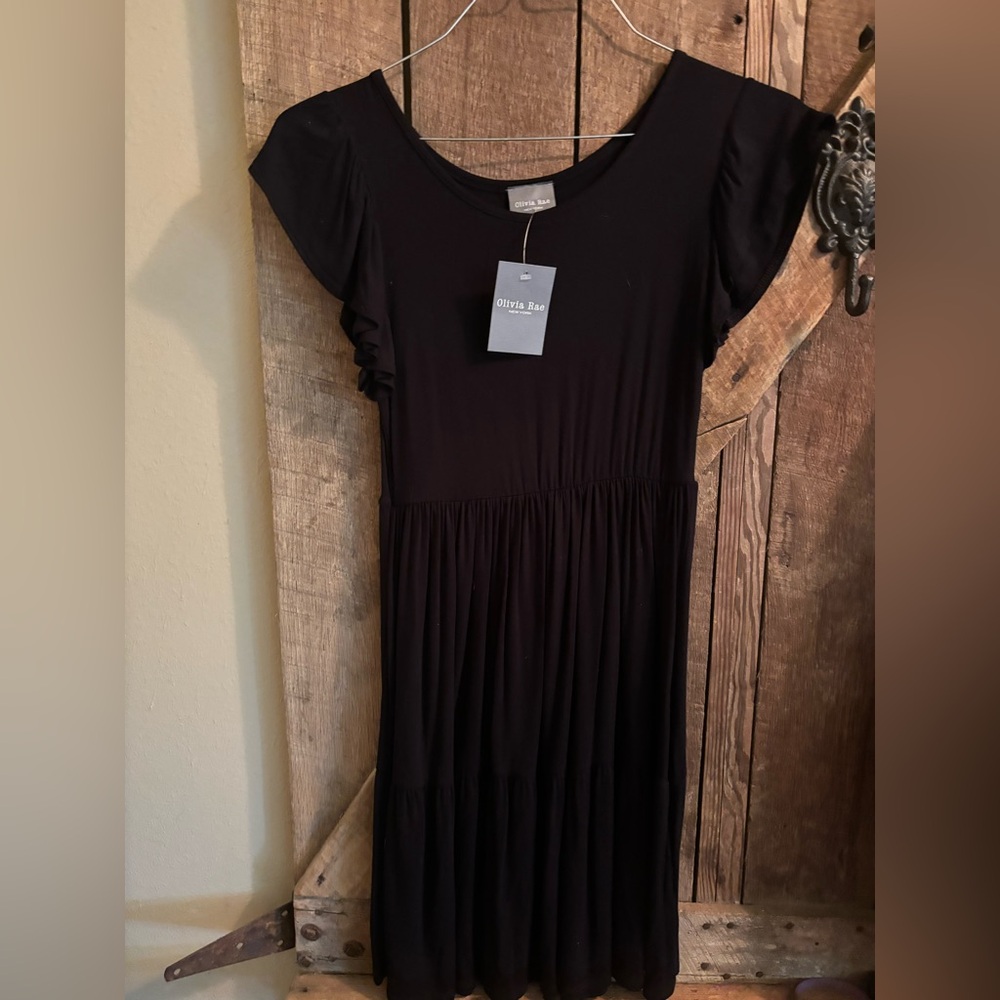 Olivia Rae Black Ruched Midi Sundress